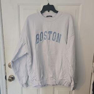 Brandy Melville Light Blue Boston Crewneck Sweatshirt
